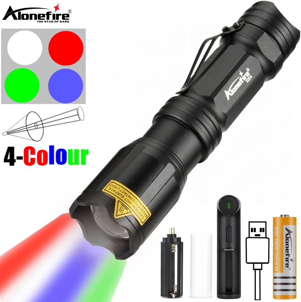 Outdoor Hunting Photography - Lampe torche LED Zoom 4 couleurs