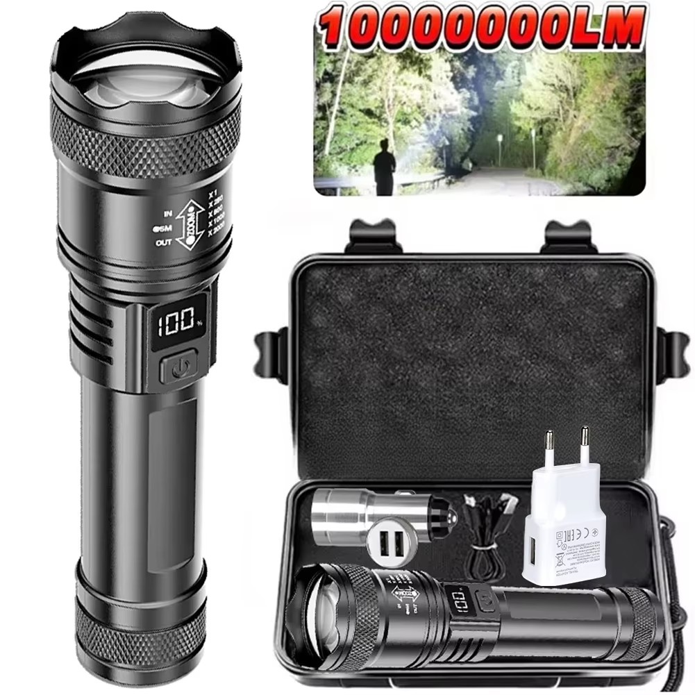 Tactical Flashlight Rechargeable - Lampe torche LED rechargeable zoomable avec