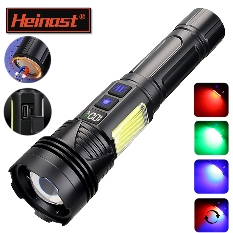Tactical Flashlight Rechargeable - Lampe torche LED puissante à main,