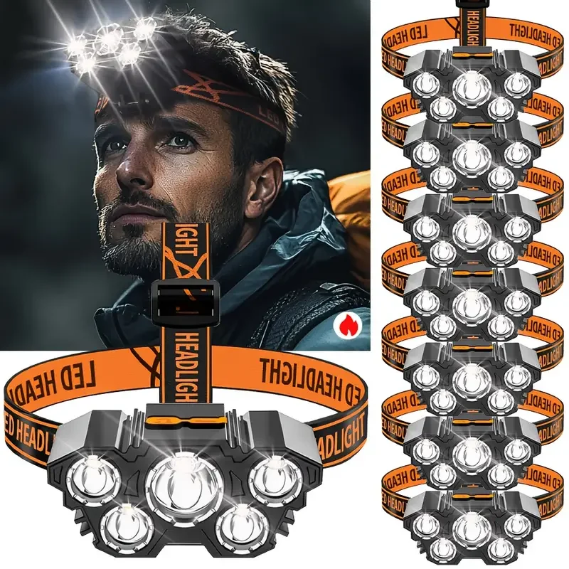 Outdoor Hunting And Fishing - Lampe frontale extérieure portative 5LED avec