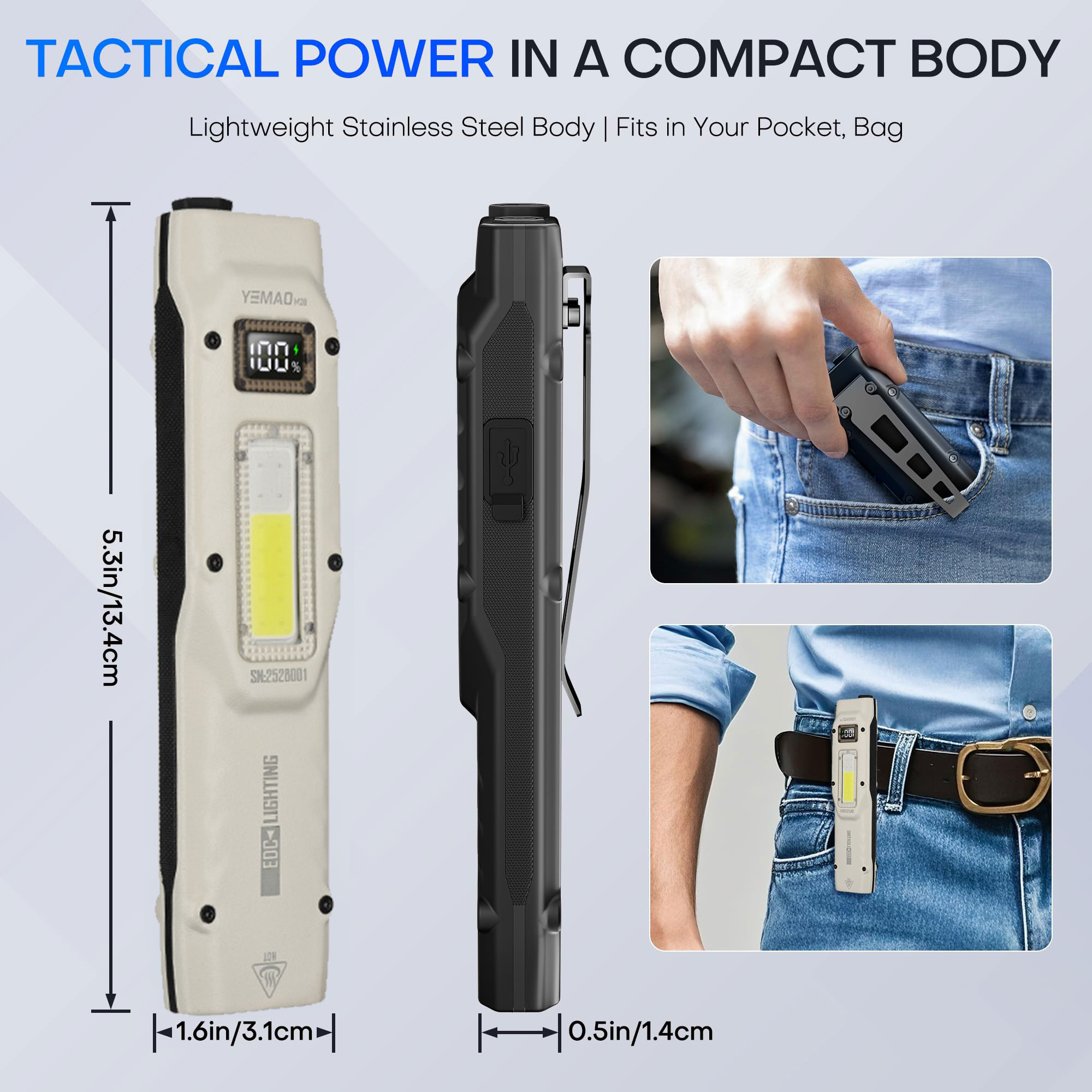 Portable 880LM YEMAO M28 Ultra - Tactical Flashlight Rechargeable avis et prix