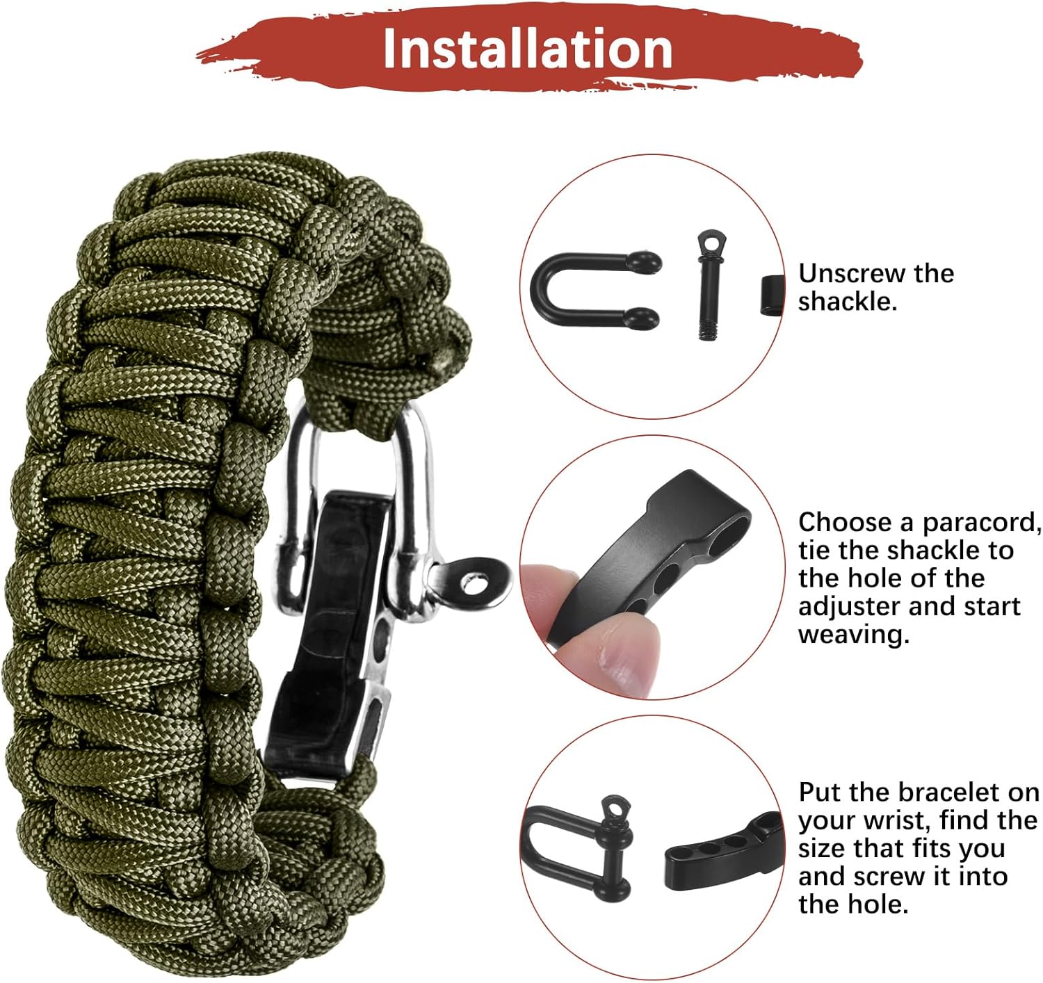 4/10 pièces Boucles de bracele - Paracord Survival Bracelet avis et prix