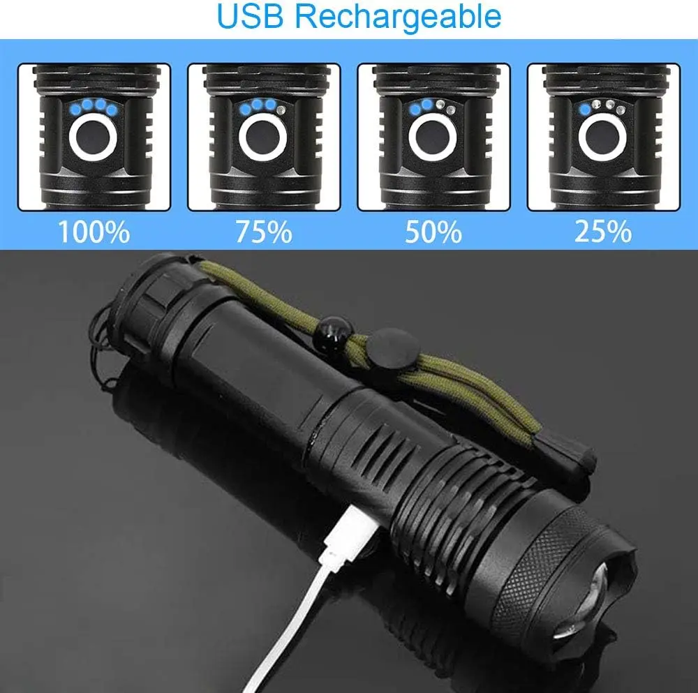 Lampe de poche LED haute puiss - Tactical Flashlight Rechargeable avis et prix