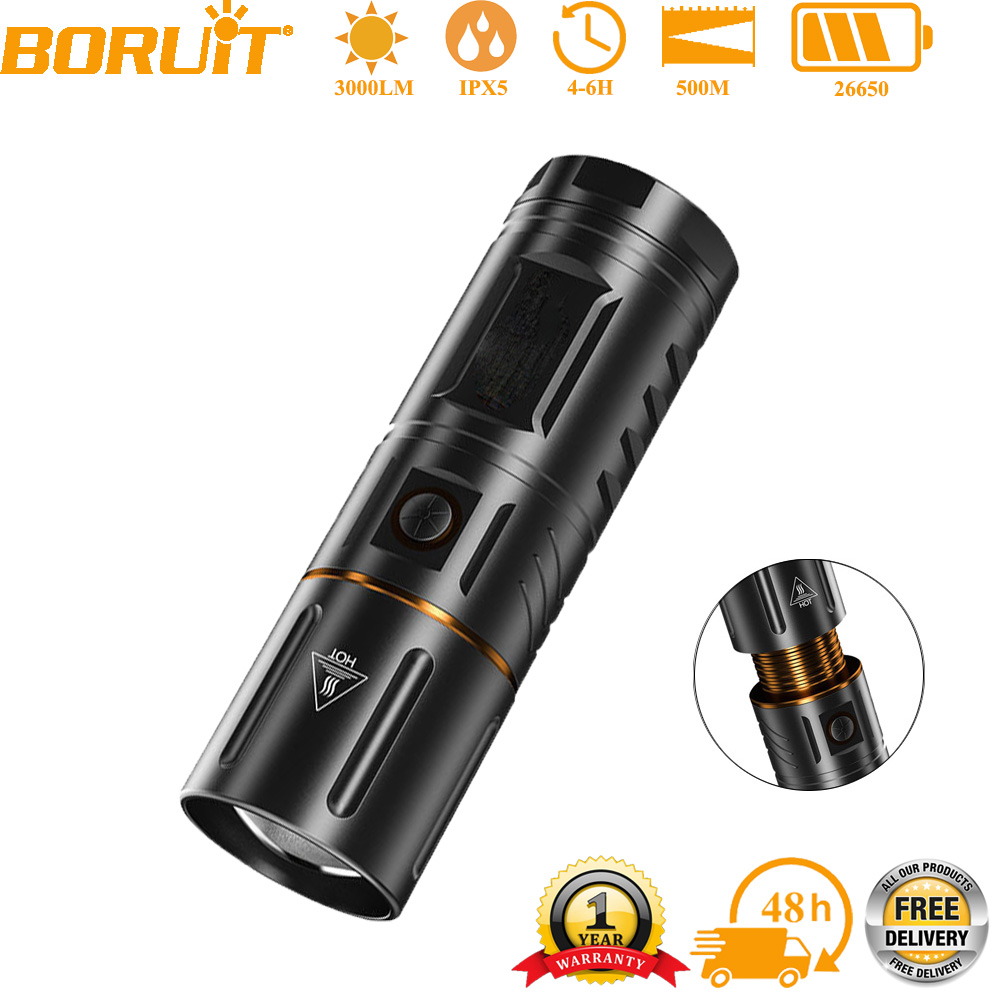 BORUiT Lampe torche LED ultra- - Outdoor Hunting And Fishing avis et prix